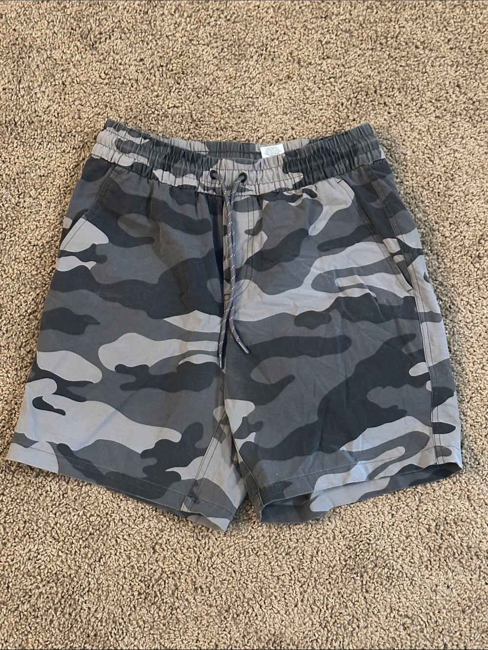 George Men's Gray Camo Elastic Waist Shorts